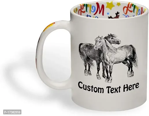 APSRA Coffee Mug 11 Ounces Horses Vintage Look Pets Horses Funny Tea Cup Horses Text Here Text Here