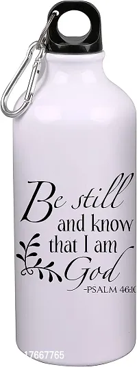 APSRA  Be Still and Know Printed Sipper Water Bottle Sports Water Bottle Sleek Insulated For Gym School Sports Yoga Cyclists Runners Hikers Beach Goers Picnics Camping 600 ML-thumb0