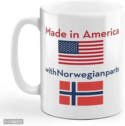 APSRA Coffee Mug 11 Ounces Made in America with Norwegian Parts Ceramic Tea Cup Design Only