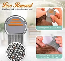 Long Lice Comb | combs with Stainless steel teeth for Head Lice, Nit  Egg Removal with Long Fine Metal Teeth (Multicolour) Plastic Handle Brush- For Kids, Women  Men-thumb1