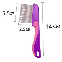 Long Handle New Lice Treatment Comb for Head Lice/Nit Lice Egg Removal Stainless steel Long Teeth For Men Women - Color May Vary-thumb1