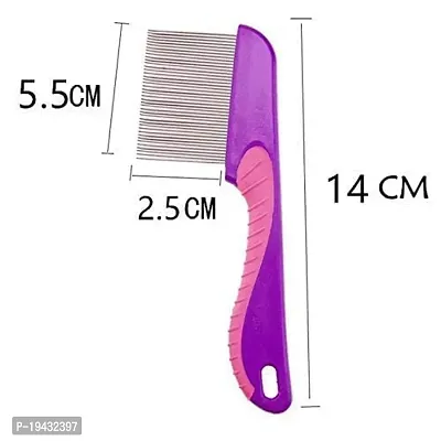 Long Handle New Lice Treatment Comb for Head Lice/Nit Lice Egg Removal Stainless steel Long Teeth For Men Women - Color May Vary-thumb2