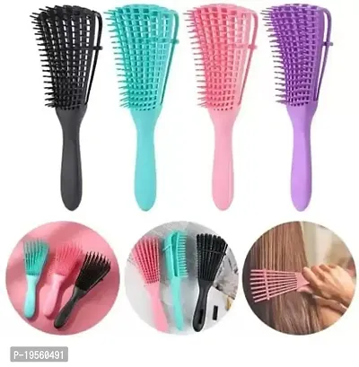 1 Pc Detangler Hair Detangler Brush ndash; Wet or Dry Hair Detangling Brush and Comb For Curly, Wavy Hair ndash; Pain Free, Ergonomic Handle - For Kids and Adults,(MULTICOLOR)-thumb3