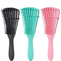 1 Pc Detangler Hair Detangler Brush ndash; Wet or Dry Hair Detangling Brush and Comb For Curly, Wavy Hair ndash; Pain Free, Ergonomic Handle - For Kids and Adults,(MULTICOLOR)-thumb3