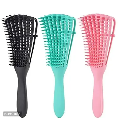 1 Pc Detangler Hair Detangler Brush ndash; Wet or Dry Hair Detangling Brush and Comb For Curly, Wavy Hair ndash; Pain Free, Ergonomic Handle - For Kids and Adults,(MULTICOLOR)-thumb4