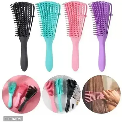 1 Pc Detangler Hair Detangler Brush ndash; Wet or Dry Hair Detangling Brush and Comb For Curly, Wavy Hair ndash; Pain Free, Ergonomic Handle - For Kids and Adults,( Multicolor).-thumb2