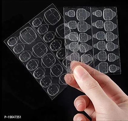 2 Sheet (48pcs) Double-sided Nail Tab Sticker, False Nail Glue Jelly Gel Tape Adhesive Tabs Nail Glue Transparent Flexible Adhesive Fake Nails Tabs sticker