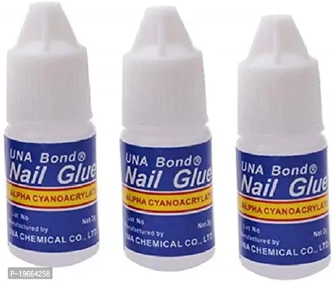 Nail Glue for Artificial Nail Glue Waterproof Nail Glue for Acrylic Professional Nail Art Glue Manicure Tool for False Nail (Package Contains 3 Pcs Nail Glue of 3 g)