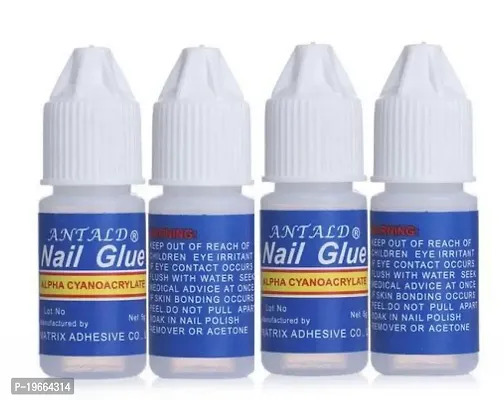 Artificial Nail Glue for Fake Nails/Professional Nail Art Glue Manicure Tool For Fake/False Nails (SET OF 4) x3g