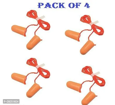 Ear Plugs Corded, PVC Foam, Disposable Earbuds Noise Cancellation, Soundproof Ear Plugs for Underwater, Meditation, Study, Travel, Sleeping Sound Blockers  (Pack of 4)