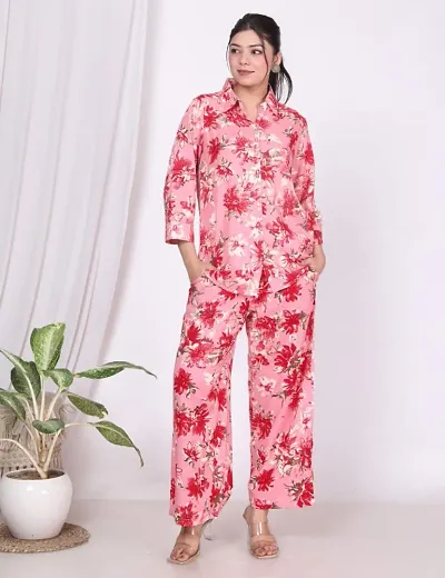 Classic Cotton Blend Printed Co-Ord Sets for Women