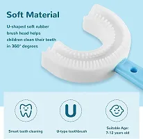 Achanchi U Shaped Toothbrush For Kids Manual Whitening Toothbrush Silicone Brush Head for Kids Children Infant Toothbrush For 2-6 Years Mouth-Cleaning Pack of 1-thumb3