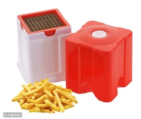 Achanchi Plastic Potato and Vegetable Cutter French Fries Slicer Chips Chipser, Pack of 1, Red Color-thumb0