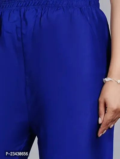Dua Fashion Hub Plain Multicoloured Women's Straight fit Rayon Palazzo Pants (Free Size Combo Pack of 2) (Blue + Dark Blue)-thumb4