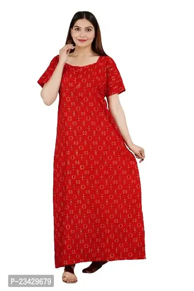 MALIKTRADINGCOMPANY Women's 100% Cotton Printed Maxi Nightgown Long Nighty Sleepwear for Ladies Super Soft Comfortable Design