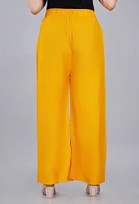 Dua Fashion Hub Plain Multicoloured Women's Straight fit Rayon Palazzo Pants (Free Size Combo Pack of 2) (Yellow + Blue)-thumb4