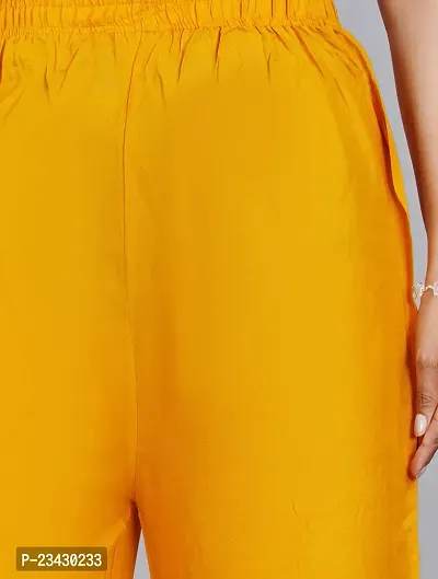 Dua Fashion Hub Plain Multicoloured Women's Straight fit Rayon Palazzo Pants (Free Size Combo Pack of 2) (Yellow + Cream)-thumb5