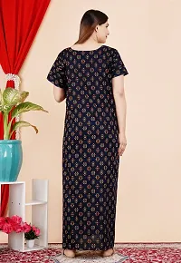 MALIKTRADINGCOMPANY Women's 100% Cotton Printed Maxi Nightgown Long Nighty Sleepwear for Ladies Super Soft Comfortable Design-thumb1