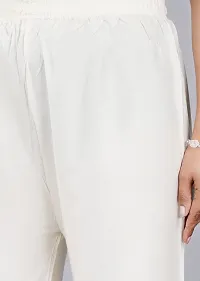 Dua Fashion Hub Plain Multicoloured Women's Straight fit Rayon Palazzo Pants (Free Size Combo Pack of 2) (White+Cream)-thumb2