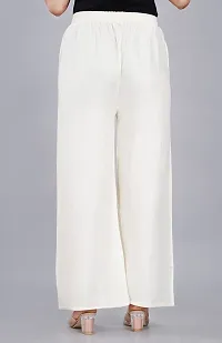 Dua Fashion Hub Plain Multicoloured Women's Straight fit Rayon Palazzo Pants (Free Size Combo Pack of 2) (White+Cream)-thumb4