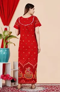 MALIKTRADINGCOMPANY Women's Cotton Printed Maxi Nightgown Long Nighty Sleepwear for Ladies Soft Comfortable Design-thumb1