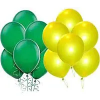 Haldi Ceremony Balloons Decoration Set of 47 Pcs(2 pcs Yellow Foil Curtain, 5 letters HALDI Foil Balloon, 20+20 pcs Green and Gold Metallic Balloons-thumb2