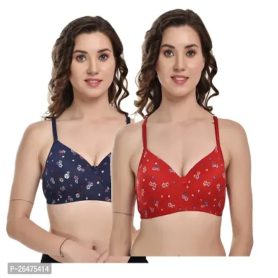 Stylish Multicoloured Chiffon Solid Bras For Women Pack Of 2-thumb0