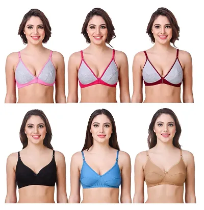 Stylish Chiffon Solid Bras For Women Pack Of