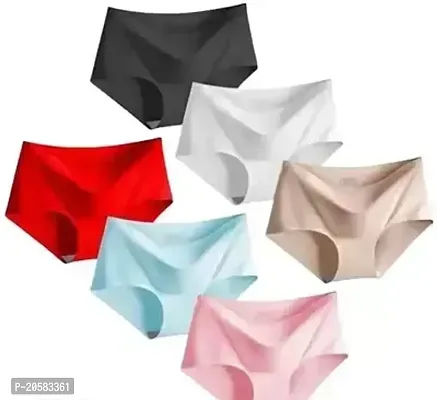 Multicoloured Cotton Blend Basic Panties  Pack Of 6