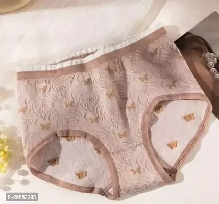 Brown Cotton Blend Basic Panties  Pack Of 1-thumb0