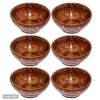 BURAQ UNIVERSAL Wood Serving Bowl  Set of 6 Brown Pack of 6