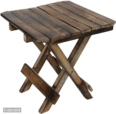 BURAQ UNIVERSAL Beautiful Wooden Folding Stool Foldable Stool for Office Kitchen  Home Deacute;cor Wooden Folding Table 12 INCH Square-thumb0