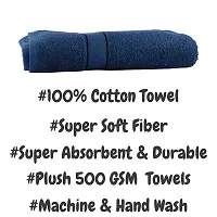 Femfairy Cotton Bath Towel 500 GSM (Navy Blue)-thumb2