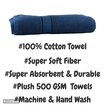 Femfairy Cotton Bath Towel 500 GSM (Navy Blue)-thumb3