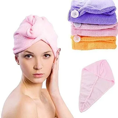 Femfairy Hair Drying Absorbent Microfiber Towel Magic Hair Wrap for Women (Multicolor)