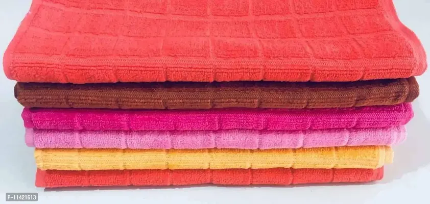 Femfairy Velvet Finishing Embroidery Work Hand Towels (Set of 6) Multicolor-thumb0