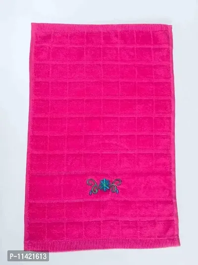 Femfairy Velvet Finishing Embroidery Work Hand Towels (Set of 6) Multicolor-thumb3