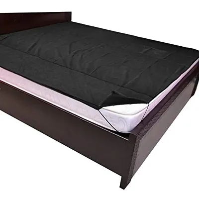 Femfairy Baby Plastic Sheet/Bed Protecting Mat/Rubber Sheet/Mattress Protector, Waterproof Bed Sheet (75x72 inch) PVC (Random Color Will be Sent As per Availability) (Black)