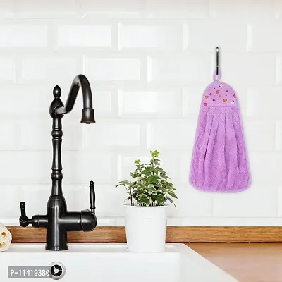Femfairy Microfiber wash Basin Hanging Hand Kitchen Towel Napkin with Ties-thumb5