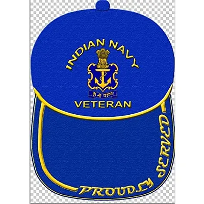 RedClub Proudly Served Baseball Cap for Veterans of Indian Armed Forces - Army, Navy, Air Force (BLU, Navy)