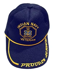 RedClub Proudly Served Baseball Cap for Veterans of Indian Armed Forces - Army, Navy, Air Force (BLU, Navy)-thumb3