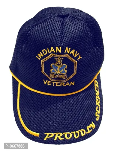 RedClub Proudly Served Baseball Cap for Veterans of Indian Armed Forces - Army, Navy, Air Force (BLU, Navy)-thumb4