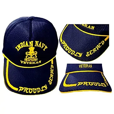 RedClub Proudly Served Baseball Cap for Veterans of Indian Armed Forces (Blue, Navy)