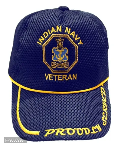 RedClub Proudly Served Baseball Cap for Veterans of Indian Armed Forces (Blue, Navy)-thumb0