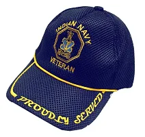 RedClub Proudly Served Baseball Cap for Veterans of Indian Armed Forces - Army, Navy, Air Force (BLU, Navy)-thumb1