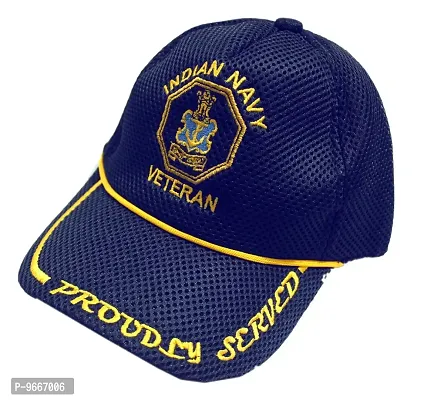 RedClub Proudly Served Baseball Cap for Veterans of Indian Armed Forces - Army, Navy, Air Force (BLU, Navy)-thumb2