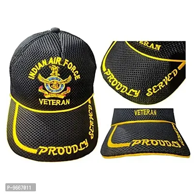 RedClub Proudly Served Baseball Cap for Veterans of Indian Armed Forces (Black, AIR Force)-thumb0