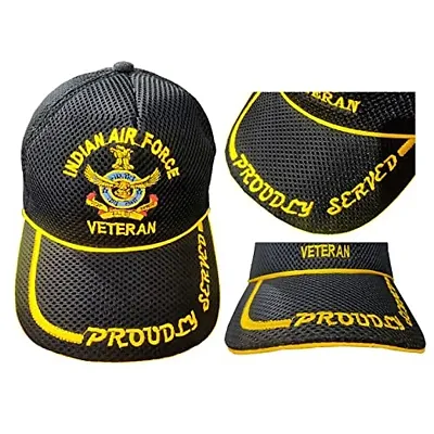 RedClub Proudly Served Baseball Cap for Veterans of Indian Armed Forces (Black, AIR Force)