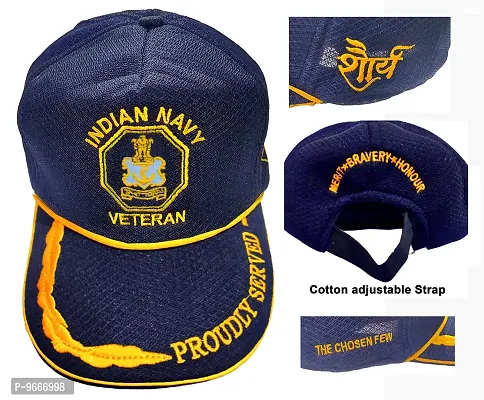 RedClub Proudly Served Baseball Cap for Veterans of Indian Armed Forces (Blue, Navy)-thumb2