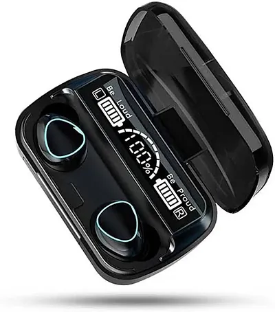 DealFry True Wireless M10 Premium TWS Bluetooth 5.1 Noise Canceling Earbuds & Power Bank Bluetooth Headset with Smart LED Display Charging Case